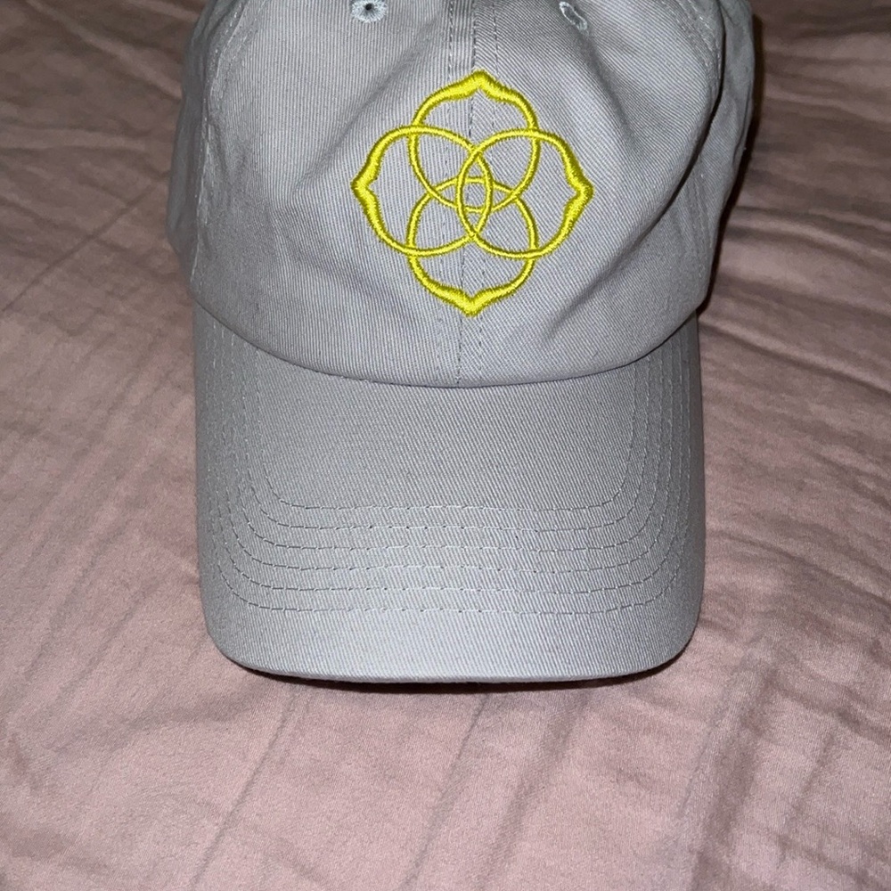 Kendra Scott Gray and Yellow Baseball Hat